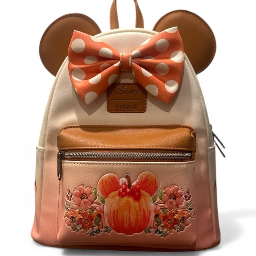 Loungefly Disney Minnie Mouse Pumpkin Ombre Mini Backpack NWOT